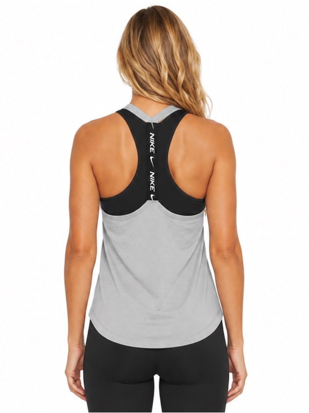 Nike Dri FIT Elastika Tank M Sage Gray Just Do It T Back Yoga Training